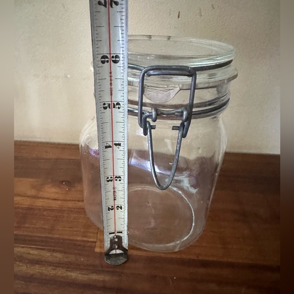 Vintage Glass Jar Per Alimenti Vetri Di Fidenza Made in Italy W/Lid 1/2 L Clear - Picture 2 of 7